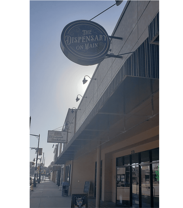 Street view of dispensary on main